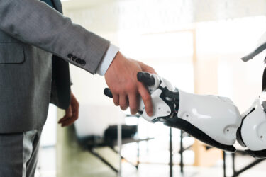 Businessman Robot Shaking Hands