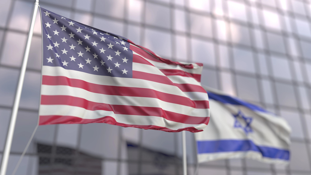 flags of the USA and Israel