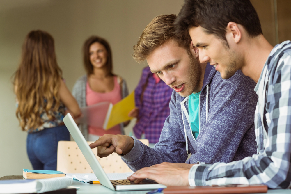Students with computer