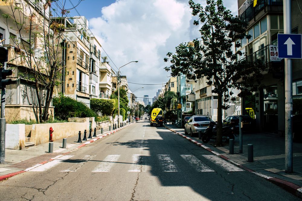 Tel Aviv Israel March 31, 2020 View of empty streets of Tel Aviv