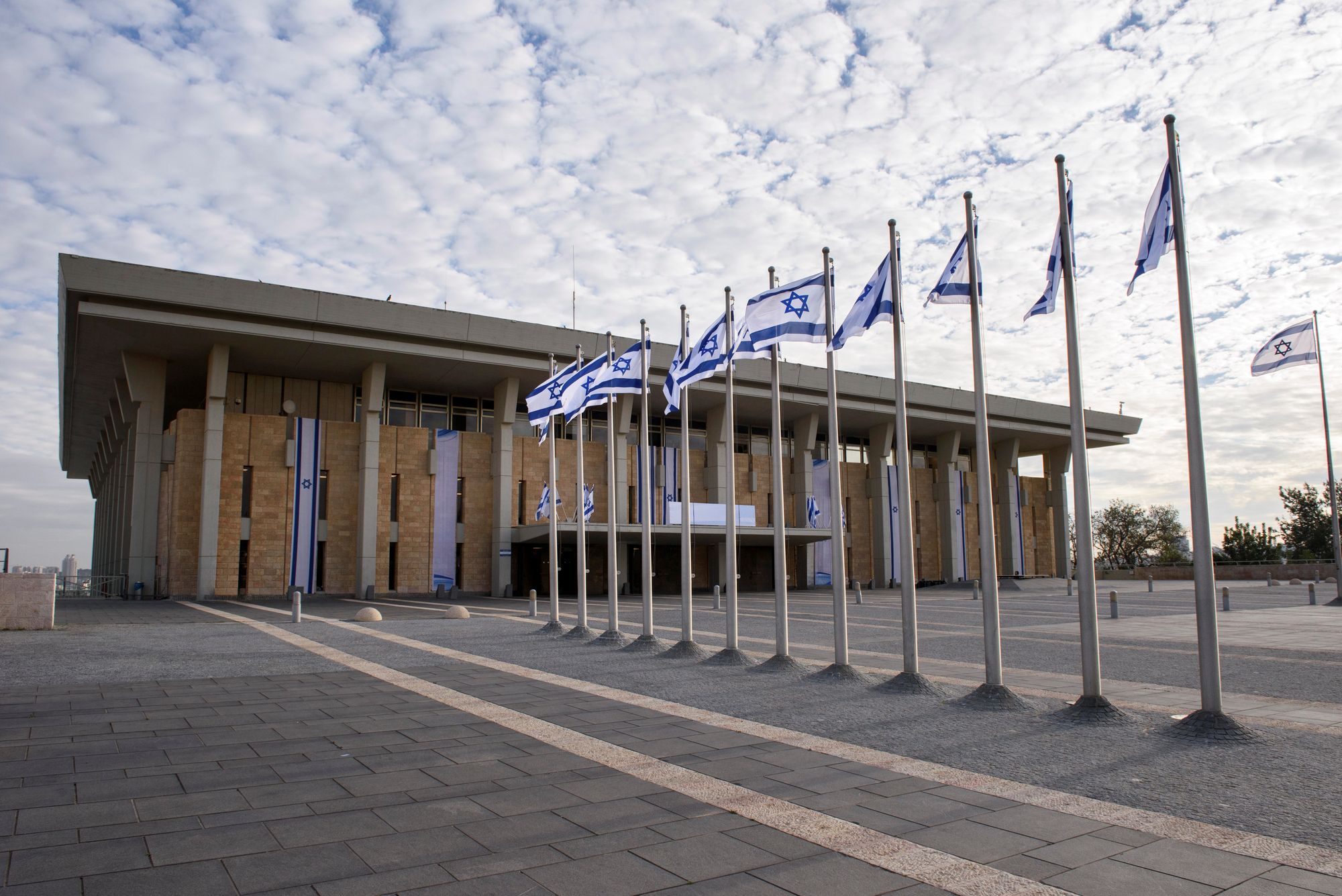 Exterior view of the Israeli Knesset, Israel's house of parliament on Givat Ram, Jerusalem, the capital of Israel.