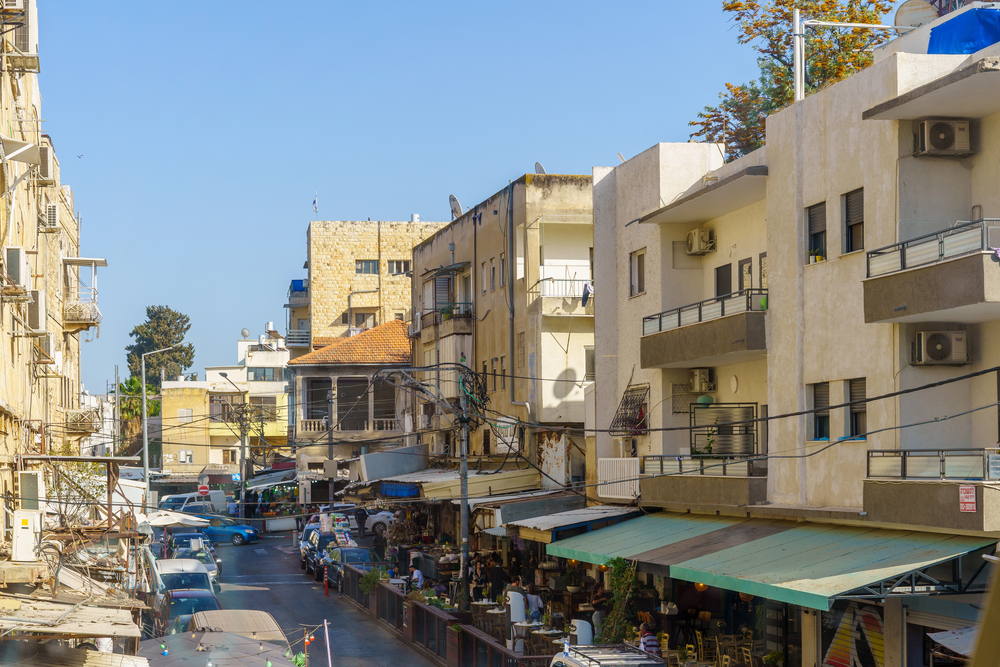 Restaurants scene in Talpiot Market, Haifa